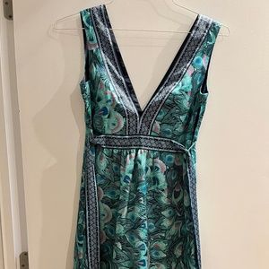 Silky Peacock Cocktail Dress